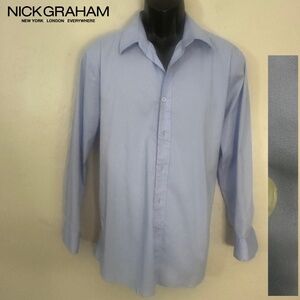 Nick Graham Stretch Dress Shirt 16-16.5/32-33 Large Gently worn 63% cotton